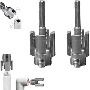 Integrated Internal & External Pipe Threading Tool, Pipe Thread Cutting Tool, Dual-Function Pipe Thread Cutting Tool, 1/2'' 3/4'' Dies, Compatible PVC Pipe Threader Kit