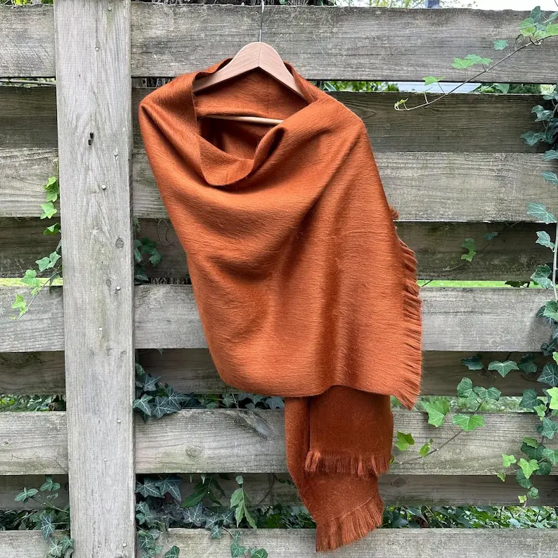 Alpaca Shawl Copper Brown