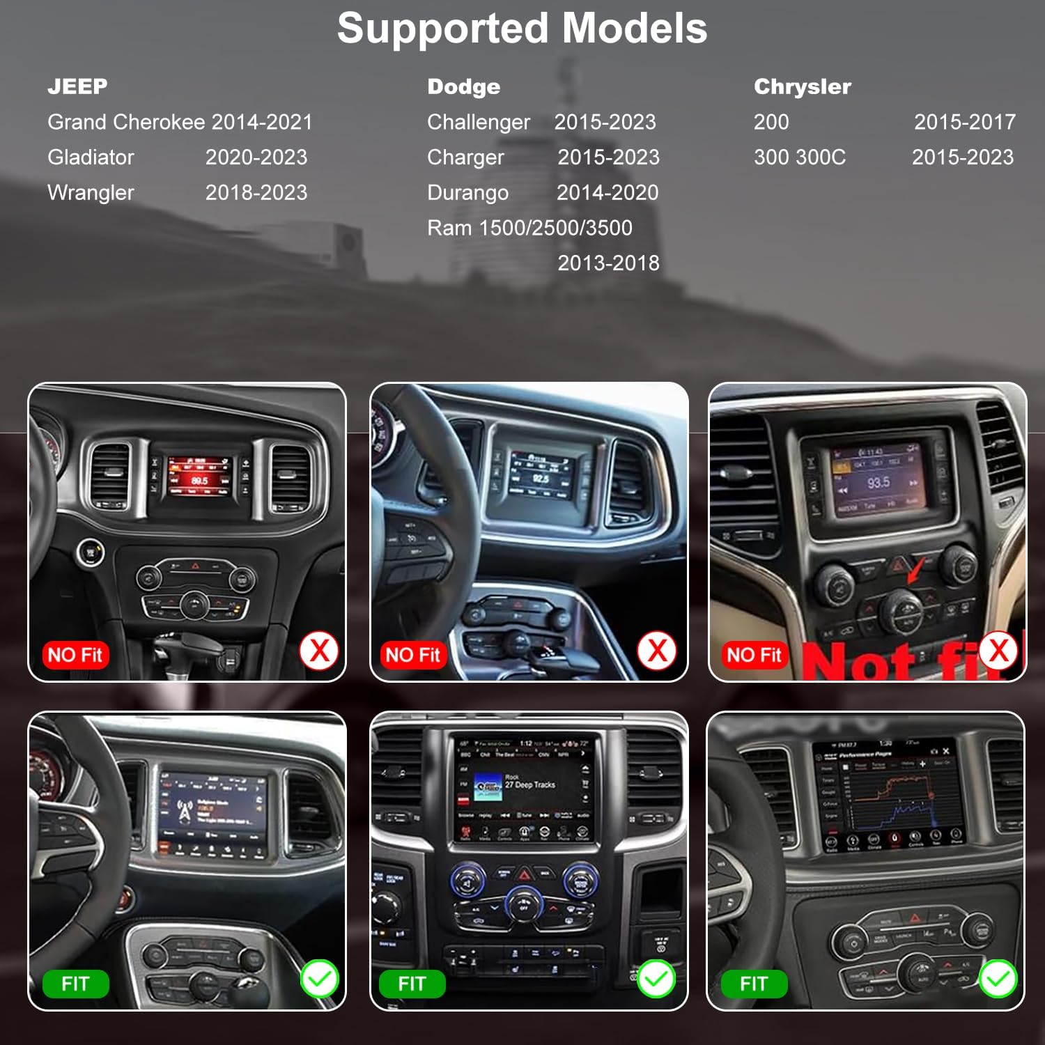 8.4 Inch Car Radio Compatible with Dodge Ram 1500/2500/3500 2013-2018/Dodge Charger 2011-2014/Jeep Grand Cherokee 2014-2022, Car Stereo with Wireless CarPlay/Android Auto (ONLY FIT 8.4in Screen)a