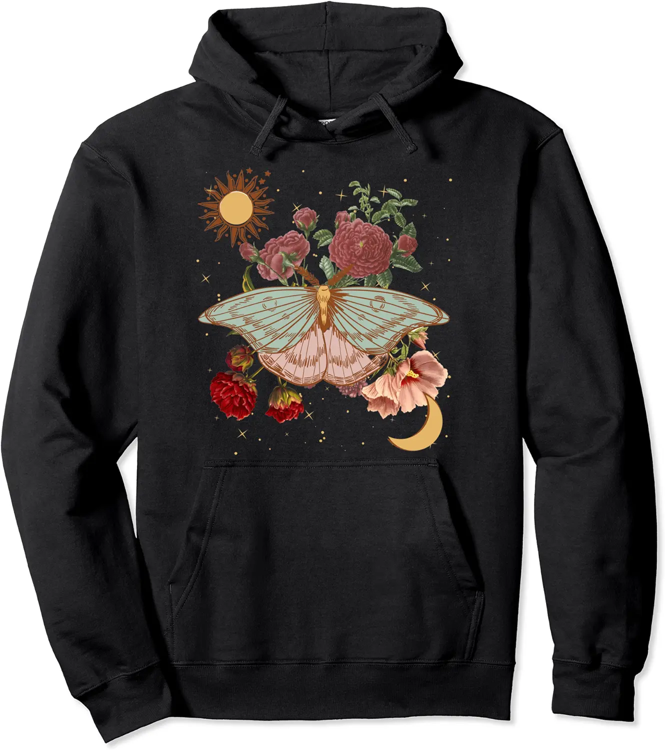 Sun Moon Cottagecore Clothing Luna Moth Trendy Aesthetic Pullover Hoodie - Jacobjbt Shop 34B0BVGQ9LJY