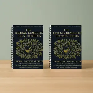 A5 Herbal Encyclopedia Notebook 2-Pack Bundle, Navy Blue Paper Notebooks, Spiral Notebook Journal, with Plant Introduction, Health Tips, Homeopathy and Botanical Guide