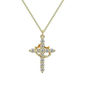 KOPERIN Simple Crown & Cross Pendant Choker Necklace for Women & Men & Girls Pretty Crown Cross Necklace For Daily Clothing Decor Trendy All-match & Exquisite Jewellery Charms Gifts for Fashion