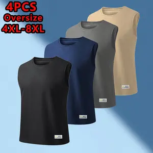 Men’s Plus Size Waffle Knit Sleeveless Tank Top – Loose Fit, Solid Color Crew Neck Casual Sports Vest for Men, Suitable for Exercise and Walking, Quick-Dry Fabric, Lightweight Material, Comfortable Vest, Available in Multiple Colors