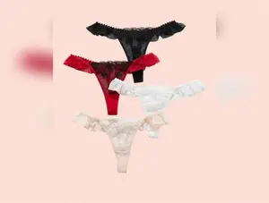 Coquette Lace Thong with Ruffled Edges