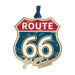 Beacon Designs Solid Brass Route 66 Sign Ornament