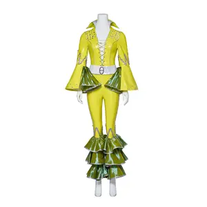 Mamma Mia! Green Performance Costume Set – Eco-Friendly Musical Theater Outfit for Women & Fans | Sustainable Stage Wear Top Clothes