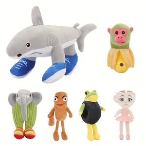 Soft Plush Toy, Italian Brainstorm Design, Imaginary Shark with Sports Shoe Feet, Ideal Gift, Fun and Creative Playmate