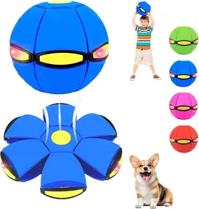 Magic Ball, Magic Meta Ball, Magic Bouncing Ball, Foldable Flying Saucer Metaball, Dual Form Free Switching, with 6 Light, Parent-Child Interaction, for Indoor & Outdoor Use