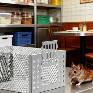 1pc/4pcs Durable Iron Rat Trap Cage, In-Out Only Design for Humane Rodent Removal