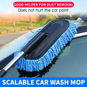 Large Microfiber Car Duster Exterior Scratch Free with Extendable, Car Duster Interior Multipurpose dust Cleaning