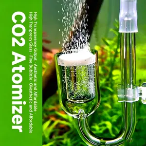 Aquarium Co2 Diffuser Set, 4-Piece Glass Refiner, High-Transparency Silent Bubble Maker, Essential Aquarium Accessories