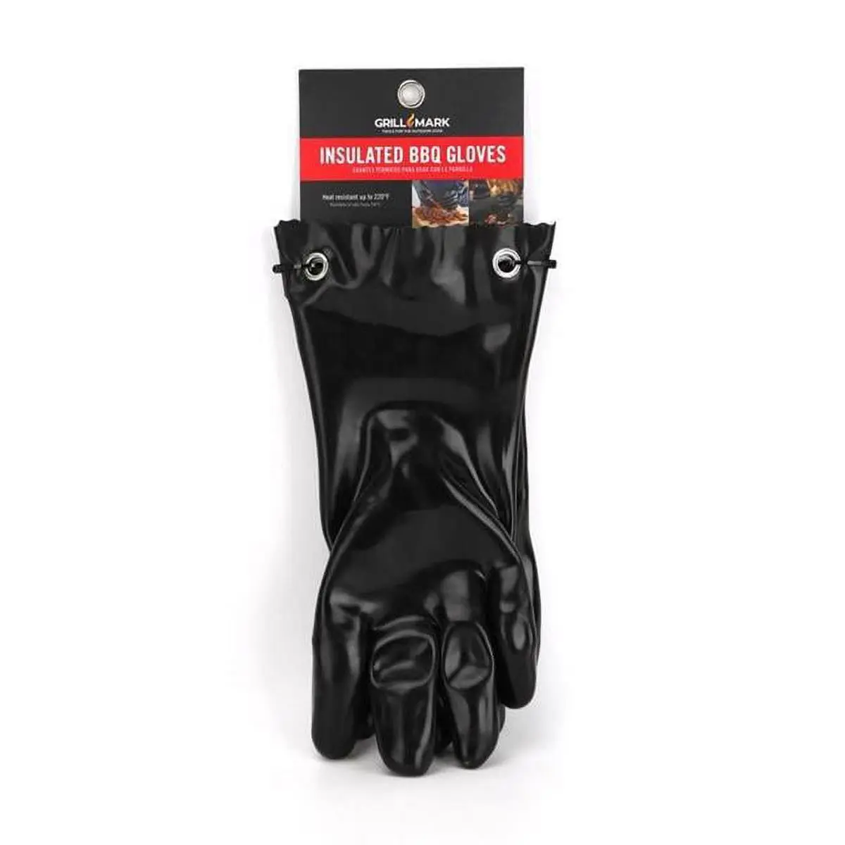 212 MAIN Textured Non-Slip Black Rubber Single Oven Glove - Insulated Handheld Grip, High-Temp Heat Protection, Hot Food Safe, BBQ Enthusiasts' Kitchen Bakeware Accessory (Model 8083944), Single Glove