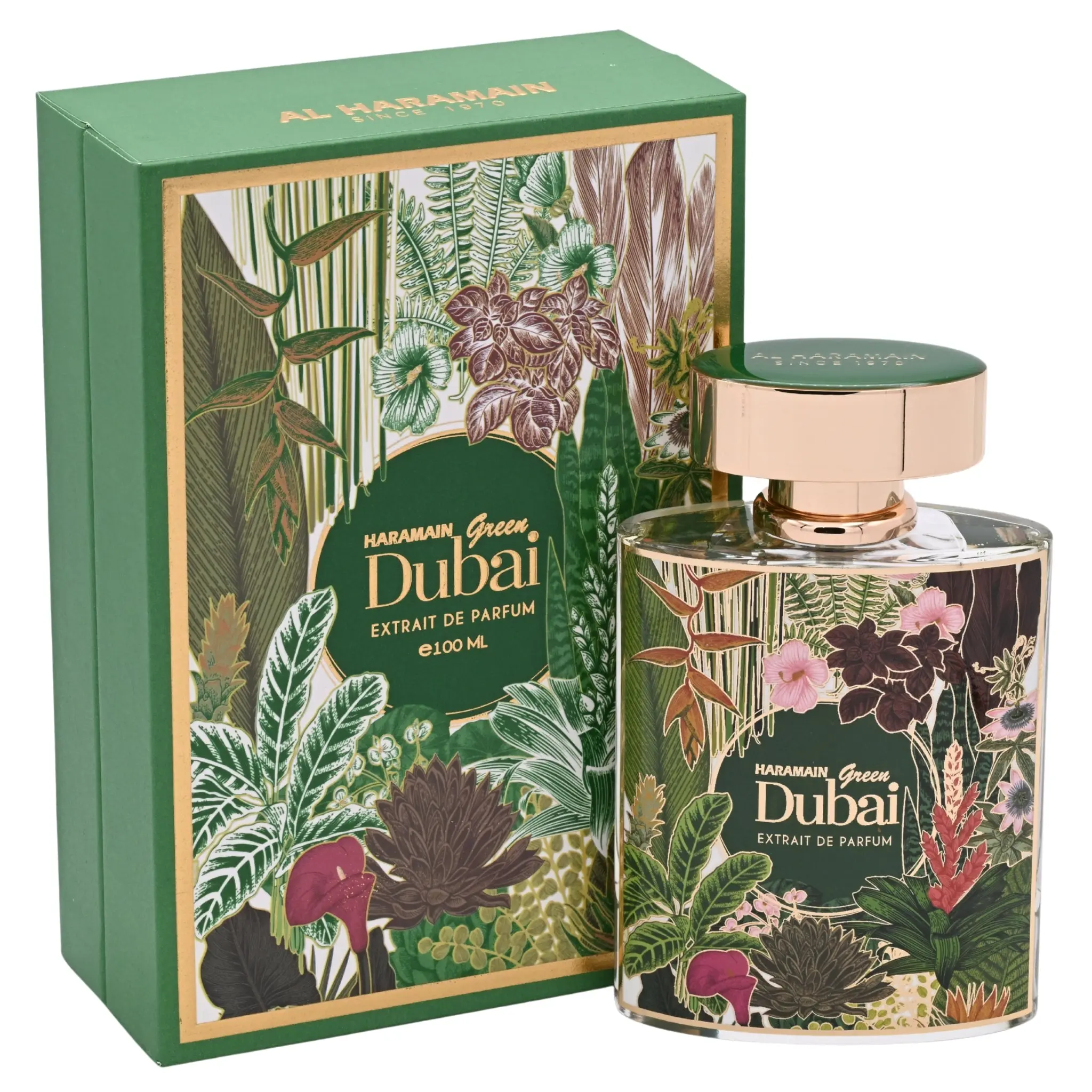 Al-Haramain Green Dubai Unisex Aromatic EDP - 3.3oz/3.4oz, Fresh Bergamot Blend, Dubai-Themed, Melon Heart Notes, Iris Accents, Fruit-Based, Refreshing, New in Box, Aromatic Unisex Fragrance, Fruit-Based Unisex Fragrance