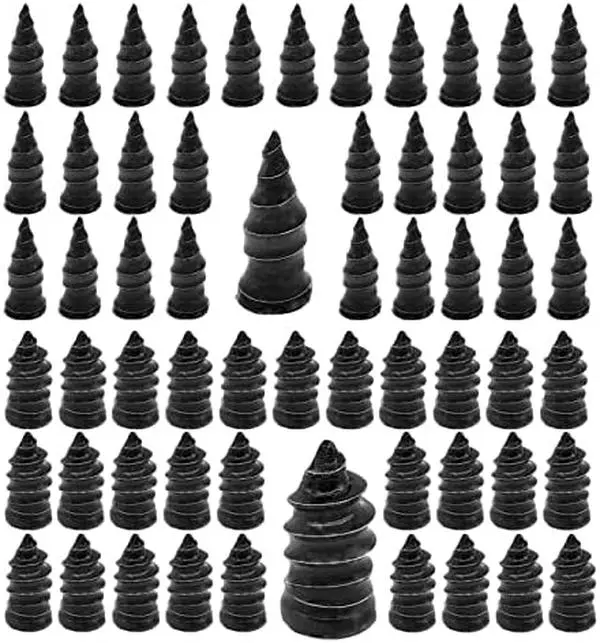 60PCS Tire Repair Rubber Nail, Vacuum Tire Repair Kits Spiral Rubber Nails, Tire Screw Plug Fast Tool Self Service Tire Repair Nail for car, Motorcycle, Truck, Tractor Tire Puncture Repair