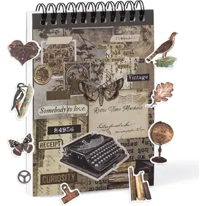 Pre-Cut Vintage Sticker for Journaling, 595PCS - 50 Sheets Washi Brown Scrapbooking Stickers, Ephemera for Junk Journal Supplies DIY Crafts Dark Academia Stickers for Adults