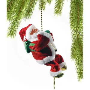 Santa Climbing Ladder Hanging Ornament Tree Christmas Xmas Decoration