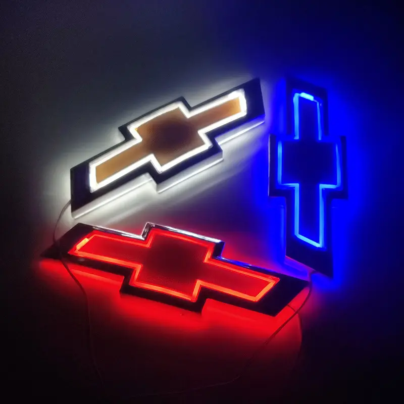 LED Illuminated Chevy Bowtie Emblem Light - 3 Color Glowing Grille Badge for Chevrolet Trucks & SUVs