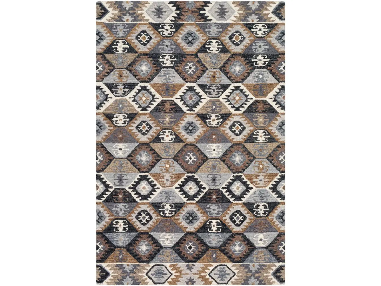 Livabliss DNA1007-1616 Hand Hooked Wool Fiber Low Pile Area Rug, 18 in. Dena Teal Single Rug for Home Décor