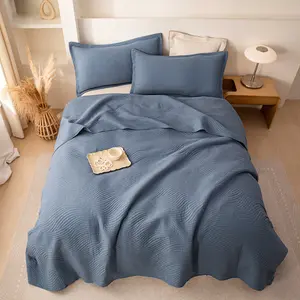 XAKING Solid Ultrasonic Soft Bedding Sets - All-Season Cooling Comforter, Lightweight Breathable Bedspread Coverlet Blanket, Pillow Shams Included, Twin/Queen/King Sizes, Ideal for Home Decor & Bedroom Decor Ideas