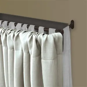 Central Design  0.625 in. Double Blackout Curtain Rod with 48 to 84 in. Extension, Cocoa
