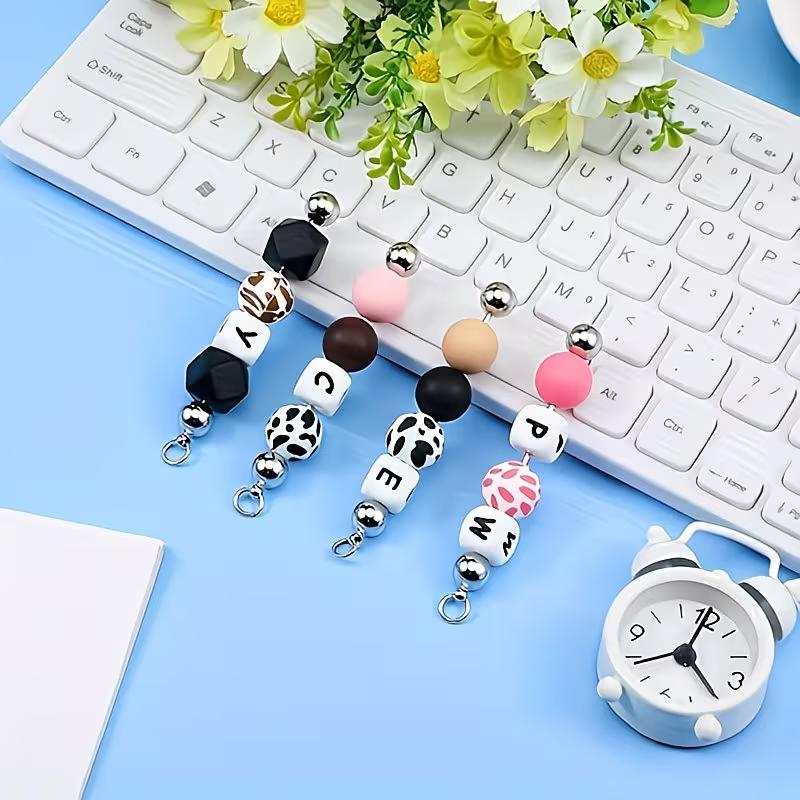 15 PCS Beadable Keychains with Gift Bags for Beads Bulk Blank Bar ID Name Badge Reels with Belt Clip Beadable Items for Nurse Teacher Office Jewelry DIY Gift