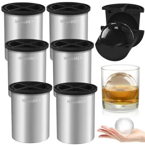Perfect Ice, Every Time! Crystal Clear Ice Molds for Drinks, Cocktails&Whiskey Kitchen Silicone Utensils Stainless-  #IcePerfection #ChillVibes Silicone Steel Kitchenware Round