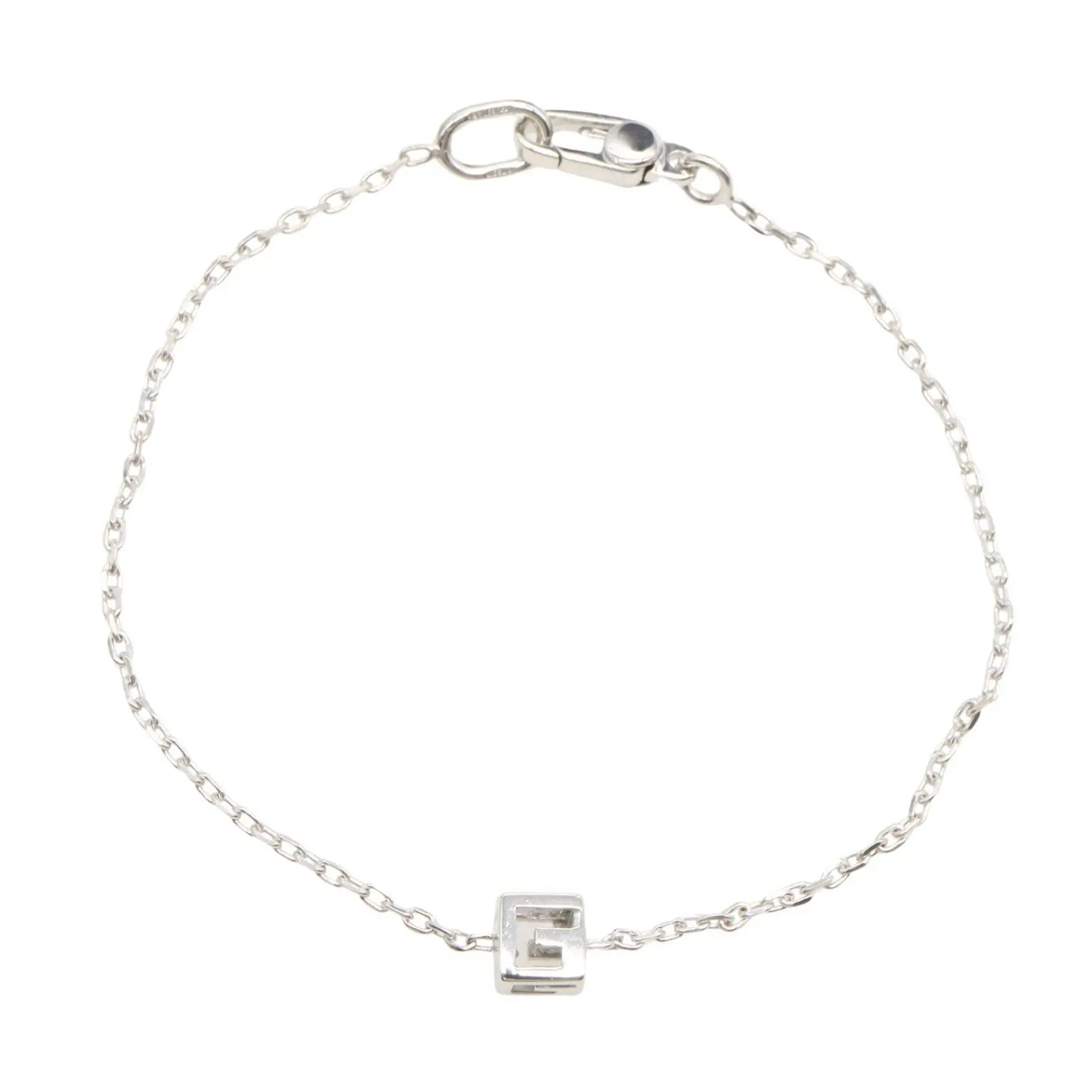 Pre-owned GUCCI Sterling Silver 925 (Ag925) Small Leather Goods 925 Silver Bracelet