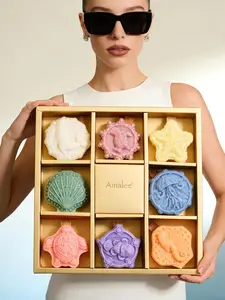 AMALEE 8 Pack Scented Candle, Ocean Collection  Sea Breeze & Coastal Aroma Soy Wax Candle with Wooden Wick, Long-Lasting, Marine Home Decor Gift for Women Men