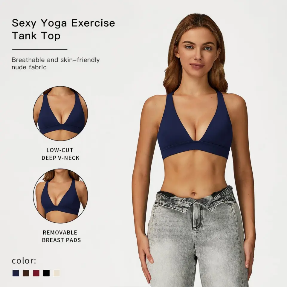 MFVIM Women's Solid Wireless Halter Training Bra - Breathable, Comfortable, High-Stretch, Strappy Minimalist Body-Hugging Breathability Medium-Large Sports Bra for Gym, Yoga, Breathability Sports Bras