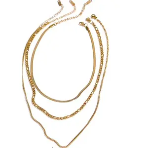 Ayden Layered Necklace - Hypoallergenic Non Tarnish Gold Plated Layered Necklace