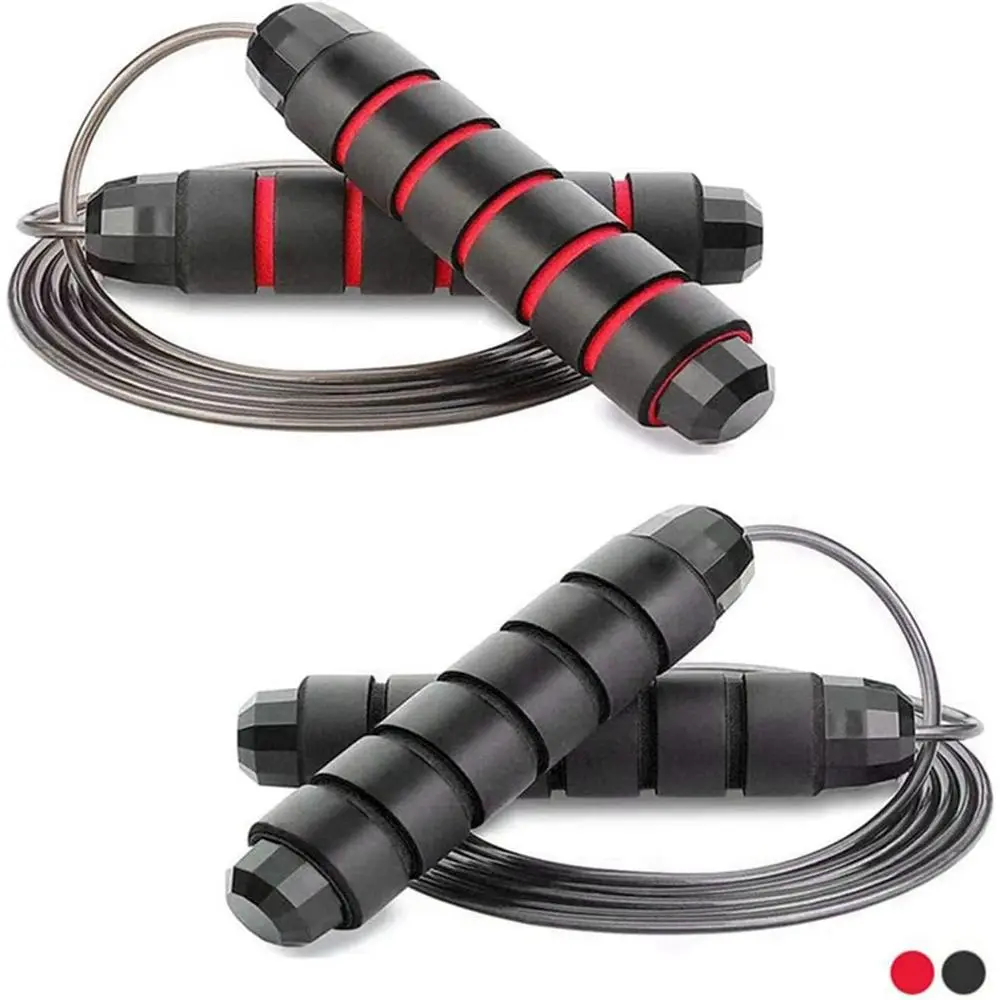 Workout Training Skipping Rope Kit Adjustable Steel Wire Cordless Jump Rope Magnetic Count Full Accessory Pack