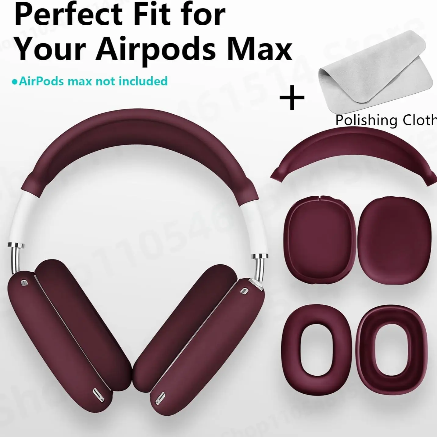 2026 for AirPods Max silicone Ear Cup Protectors & Silicone Headband Cover Polishing Cloth For Apple Anti-Scratch Protection Accessories Set Headphone Pads Fit Compatible with AirPods Max 2/1 Headphone