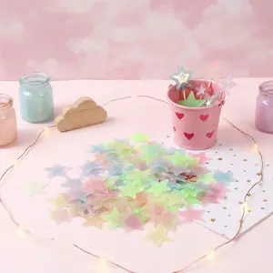 2pcs 1.18 Inch Luminous Wall Stickers, Night Sky Decor for Bedroom & Home, Random Assorted Colors