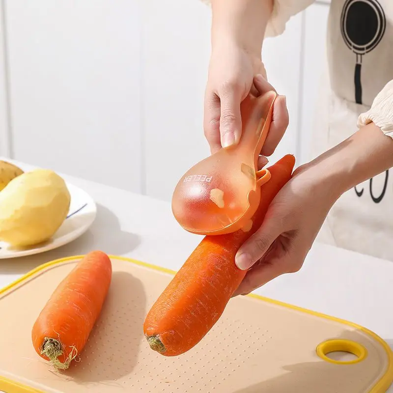 Handheld Mess-Free Vegetable Peeler with Built-In Peel Storage Container, Lightweight Smooth Peeling Kitchen Utensil for Fruits, Potatoes, Carrots, Easy-Clean Home Cooking Gadget, Utensils