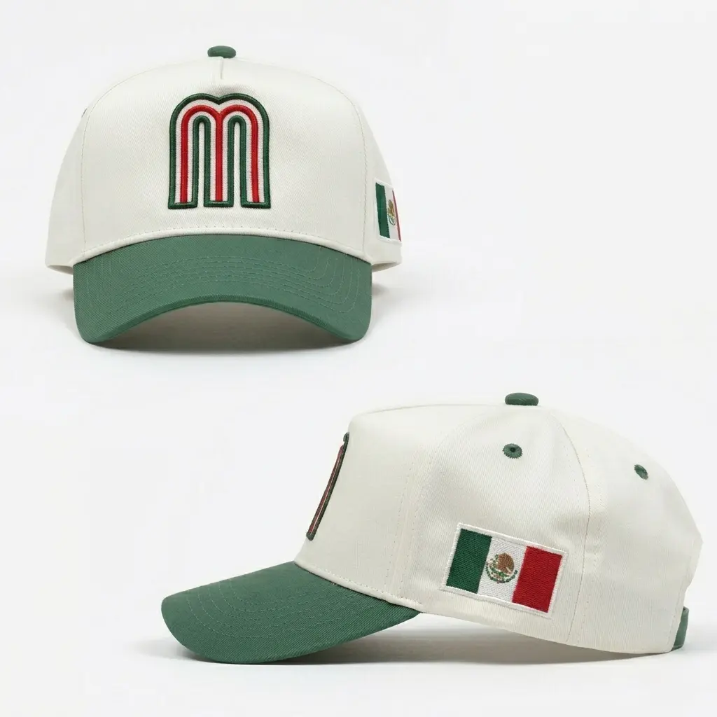 Mexican Flag Trucker Hat for Men & Women – Embroidered M Logo Baseball Cap, Adjustable Snapback Mexico Pride Hat, Patriotic Cinco de Mayo Dad Hat, Casual Sports Cap for Travel Outdoor