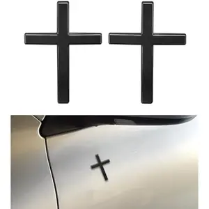 3D Cross Stickers,Car Accessories Decals for Vehicles, Self Adhesive Cross Metal Car Emblem,2.5"×1.8" Cross Jesus Automotive Decal,Suitable for Trunk Tailgate Side Decoration, Emblem Decal for Car Body Fender Tail