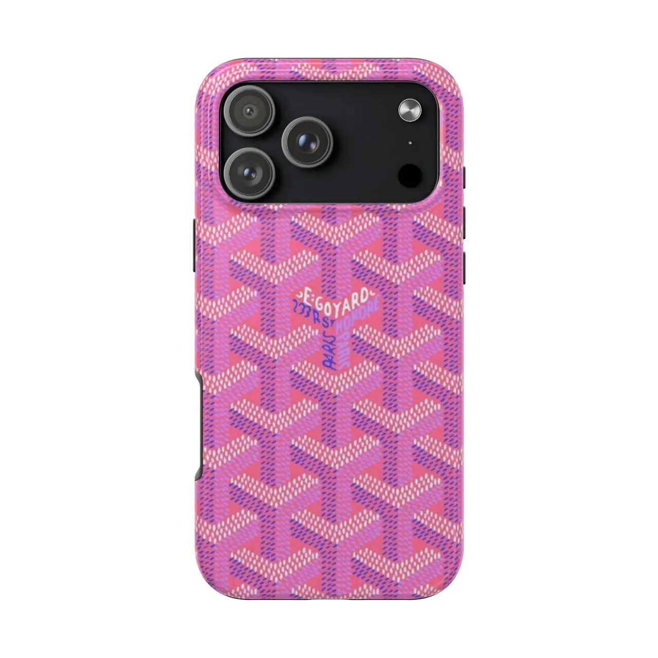 Luxury Monogram iPhone Case, Designer-Inspired Slim Protective Cover, Glossy Shockproof Hard Shell, Minimalist Fashion Phone Case, Stylish Durable iPhone Cover