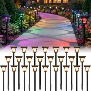CINOTON Solar Pathway Lights ，Modern Luxury | Easy Installation, Auto On/Off & IP65 Waterproof | Outdoor Garden Lights for Walkway, Yard, Backyard, Patio, Landscape Decor,