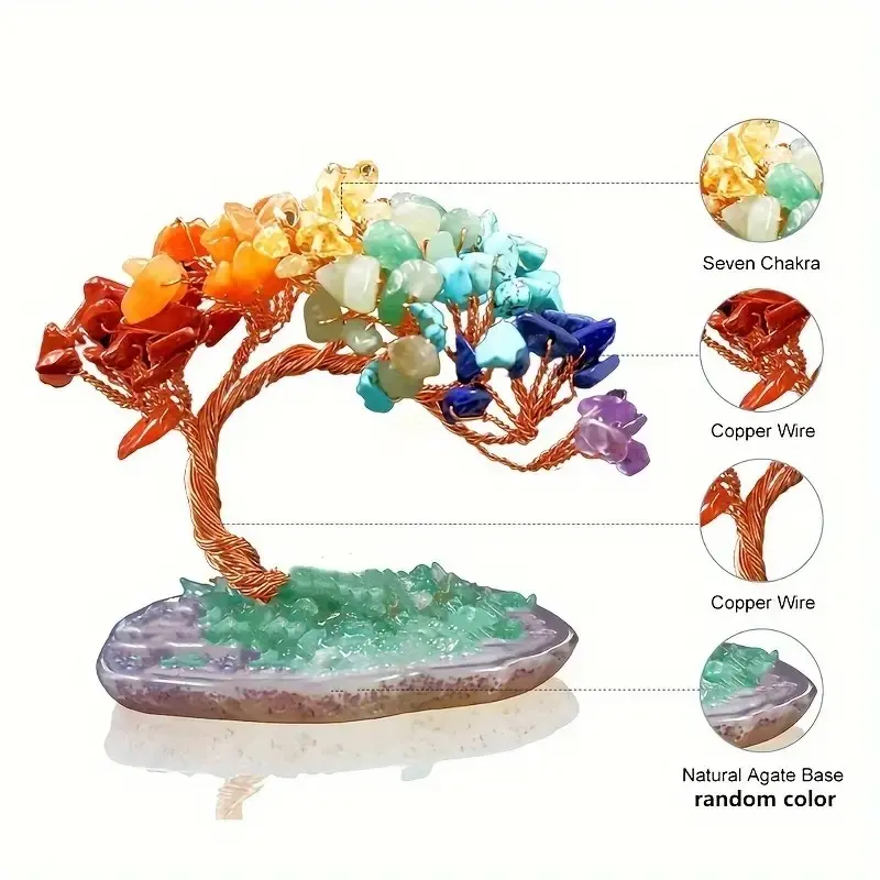 Exquisite Art Deco Natural Crystal Lucky Tree Ornament, Elevate Home Decor, Foster Serenity, Attract Good Fortune, Unique Desktop Decoration, Hand Selected Crystals, Crystal Ornaments