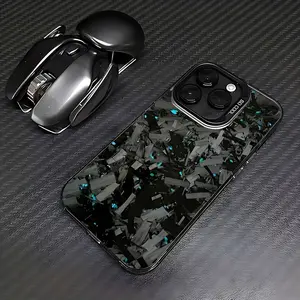 Phone case: Black and Gray Carbon Fiber Pattern Design Blue/Red/Green Dot IMD Phone Case, Shockproof and Anti-Slip Protective Cover, Compatible with iPhone 17/16/11/13/15/15 Plus/15 Pro/15 Pro Max/12/14 Pro Max/11 Pro Max/12 Pro/12 Pro Max/13 Pro/13