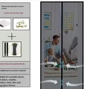 Magnetic Screen Door Self-Sealing Striped Curtain Magnetic Mosquito Proof Suitable for All Room Types Perfect Gift Year-Round Pest Control Screen Door Mesh