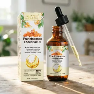 Aliver Frankincense Essential Oil 60ML, Nourishing Anti-Wrinkle Skincare, Smooth Shiny Hair, Aromatherapy Massage DIY, Multi-Use Bottle