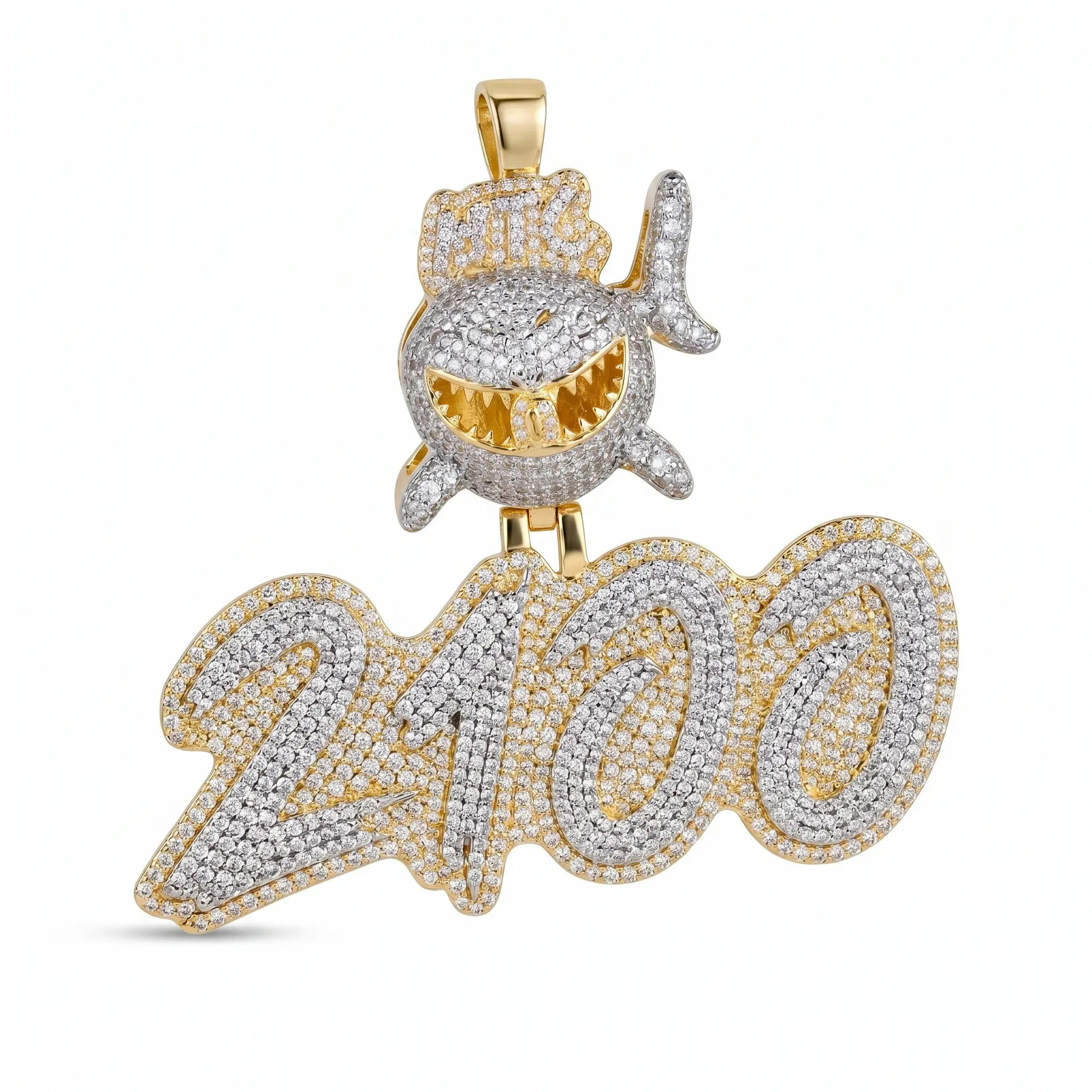 Full-diamond small shark digital heavy-duty pendant, luxurious and fashionable, finely crafted, highly stylish, suitable for everyone to wear, suitable for any occasion, the most special gift for boyfriend or girlfriend