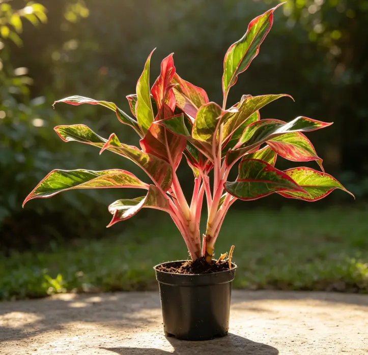 RZ-17   Aglaonema Siam Live Plant – 4 Inch Pot Chinese Evergreen Indoor Houseplant | Decorative Red-Green Foliage Plant for Home & Office | Beginner Friendly Indoor Gardening Plant | Natural Color Accent Indoor Plant rare collector garden