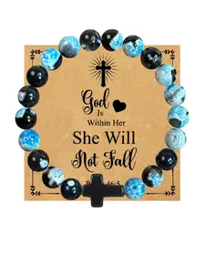 1PC Christmas/Easter/Valentine‘s Day/Mother’s Day Gift - Cross Bracelet for Her, Bible Verse Bracelet, Minimalist Christian Cross Bracelet, Inspirational Faith Jewelry for Wife, Daughter Son Best Friend, Christian Gifts for Mom Dad