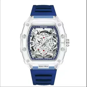 Premium Aviation Automatic Watch Luminous Hands Luxury Pilot's Timepiece Brown Leather Metal Band for Low-Light Visibility