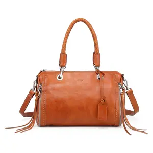 Old Trend Lily Leather Satchel with Crossbody Strap
