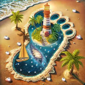 1pc DIY Lighthouse Diamond Painting Kit, 30x30cm 5D Acrylic Drill Art Set, Unique Wall Decor for Bedroom Office Living Room