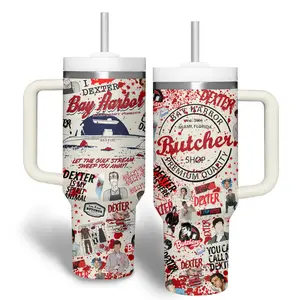 Dexter Movies Custom 40 oz 20 oz Tumbler With Handle Tribute for Movie Buffs & Western Fans