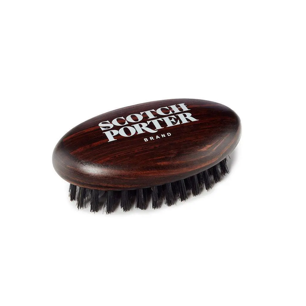 Scotch Porter Boar Bristle Beard & Hair Brush for Men | Tames Frizz & Distributes Oil | Grooming Brush